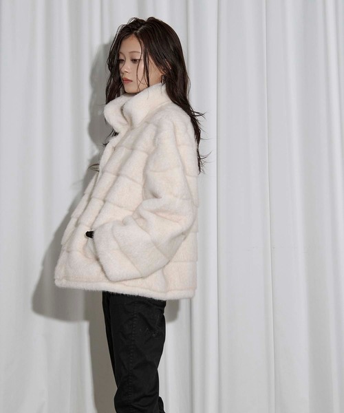 Tk fur 毛皮　 MINK ブルゾン　ミンク mink feel fur coat ミンクタッチファーコート（ブルゾン）｜Ezick