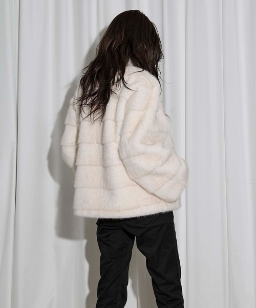 mink feel fur coat ミンクタッチファーコート（ブルゾン）｜Ezick