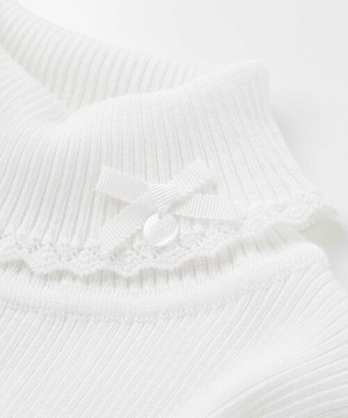 Tartine et Chocolat(タルティーヌエショコラ)の「【日本製】ソフトコットンリボンタートルネックセーター(80~140cm)(ニット/セーター・キッズ・グレー/オフホワイト/ピンク・110cm/100cm/120cm/130cm)」の12枚目の写真