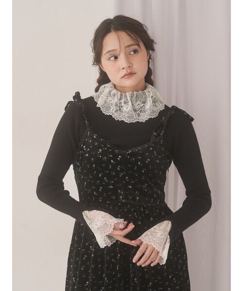 merry jenny（メリージェニー）の「レースリブニット（ニット/セーター・レディース・ピンク/アイボリー/ブラック/グレー・FREE）」の12枚目の写真