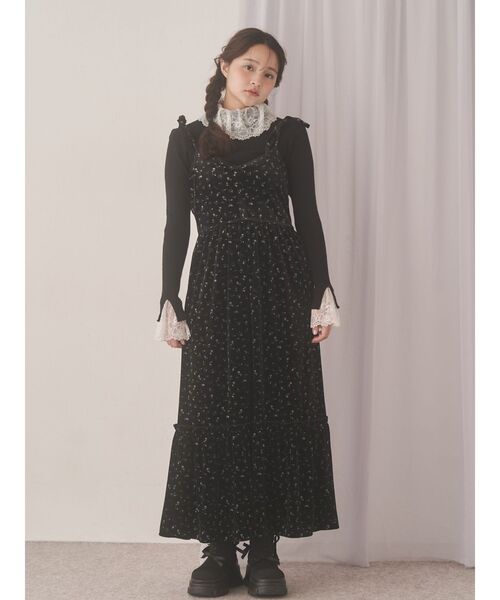 merry jenny（メリージェニー）の「レースリブニット（ニット/セーター・レディース・ピンク/アイボリー/ブラック/グレー・FREE）」の13枚目の写真