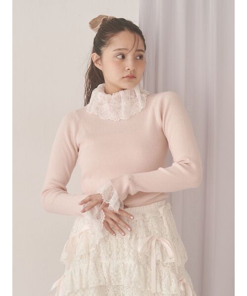 merry jenny（メリージェニー）の「レースリブニット（ニット/セーター・レディース・ピンク/アイボリー/ブラック/グレー・FREE）」の17枚目の写真