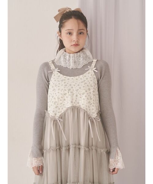 merry jenny（メリージェニー）の「レースリブニット（ニット/セーター・レディース・ピンク/アイボリー/ブラック/グレー・FREE）」の20枚目の写真