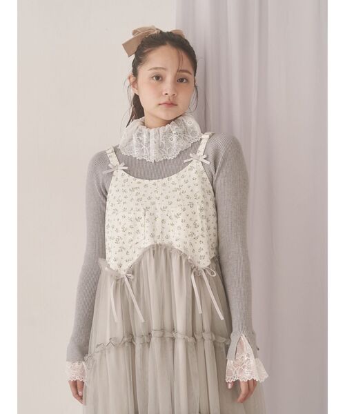 merry jenny（メリージェニー）の「レースリブニット（ニット/セーター・レディース・ピンク/アイボリー/ブラック/グレー・FREE）」の21枚目の写真