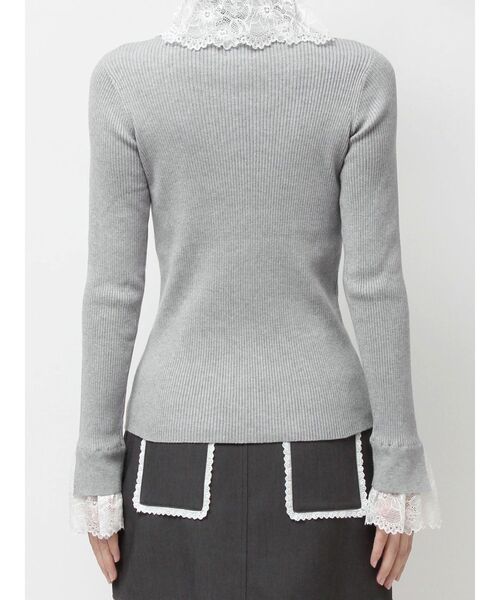 merry jenny(メリージェニー)の「レースリブニット(ニット/セーター・レディース・ピンク/アイボリー/ブラック/グレー・FREE)」の7枚目の写真