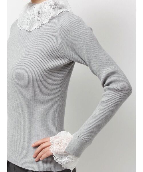 merry jenny(メリージェニー)の「レースリブニット(ニット/セーター・レディース・ピンク/アイボリー/ブラック/グレー・FREE)」の9枚目の写真