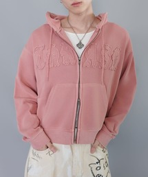Rene ルネ フード付き ジップアップパーカー ピンク系 34 7号 ERL｜HOOD/ZIP-UP (Swirl Fleece Hooded Sweatshirt - Pink (ERL