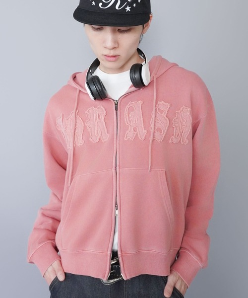 SPINNS（スピンズ）の「【内田金吾くん着用】短丈ダブルジップパーカー/パッチワークロゴ/アソート（ピグメント加工・リアルツリー）（パーカー・メンズ・ブラック系その他/グレー系その他/ブルー系その他/ピンク系その他/リアルツリーカモ・ONESIZE）」の21枚目の写真