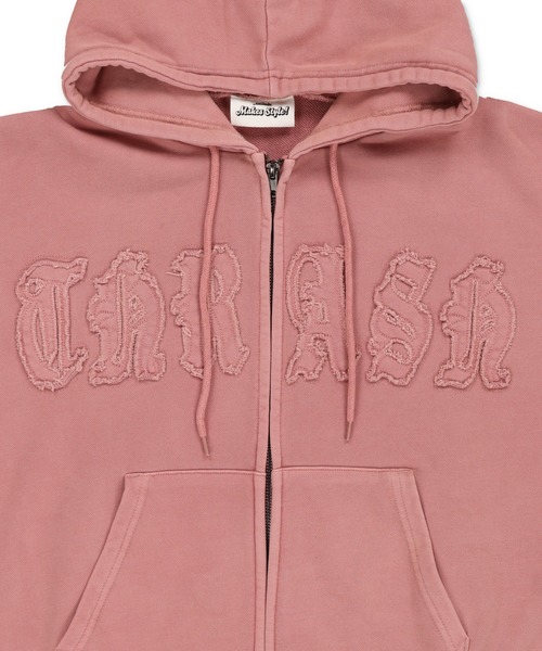 SPINNS（スピンズ）の「【内田金吾くん着用】短丈ダブルジップパーカー/パッチワークロゴ/アソート（ピグメント加工・リアルツリー）（パーカー・メンズ・ブラック系その他/グレー系その他/ブルー系その他/ピンク系その他/リアルツリーカモ・ONESIZE）」の12枚目の写真