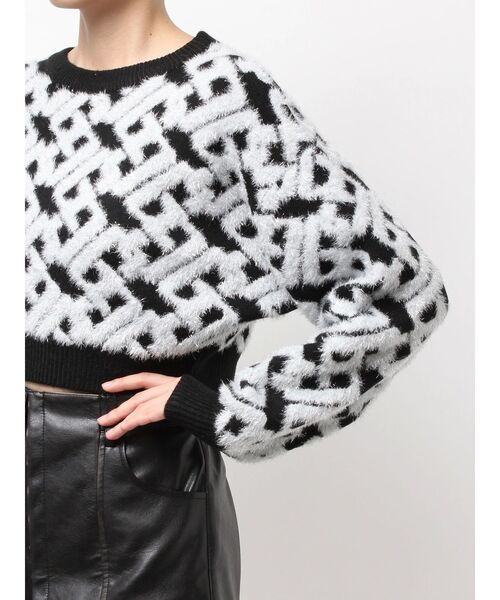 GGチェーンロゴラメニットトップス（ニット/セーター）｜GYDA