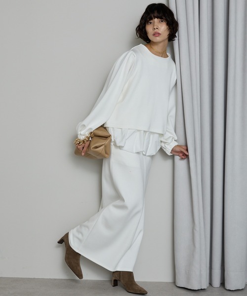 SOTT(ソット)の「【3点set】バルーンタンク&プルオーバー&スカート(アンサンブル・レディース・アイボリー/ブラック・FREE)」の3枚目の写真