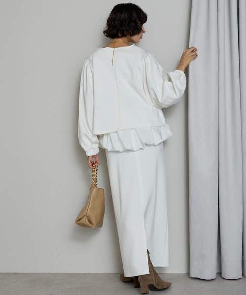 SOTT(ソット)の「【3点set】バルーンタンク&プルオーバー&スカート(アンサンブル・レディース・アイボリー/ブラック・FREE)」の4枚目の写真