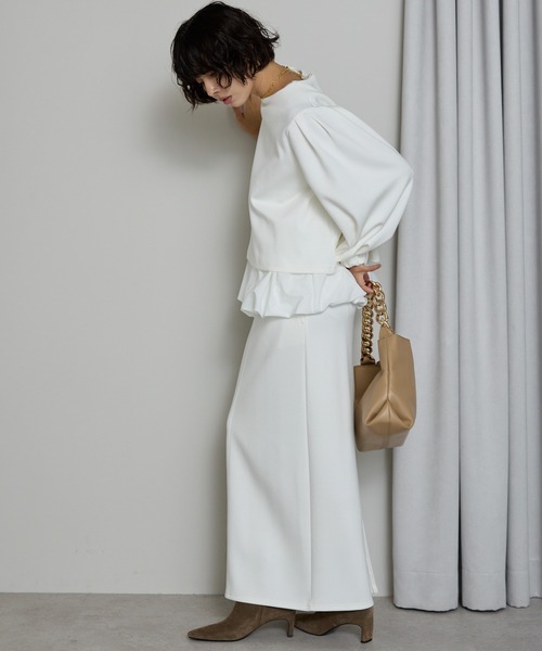 SOTT(ソット)の「【3点set】バルーンタンク&プルオーバー&スカート(アンサンブル・レディース・アイボリー/ブラック・FREE)」の5枚目の写真