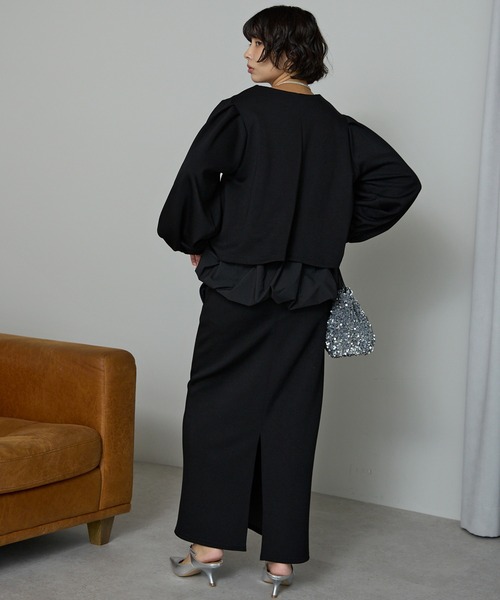 SOTT(ソット)の「【3点set】バルーンタンク&プルオーバー&スカート(アンサンブル・レディース・アイボリー/ブラック・FREE)」の9枚目の写真