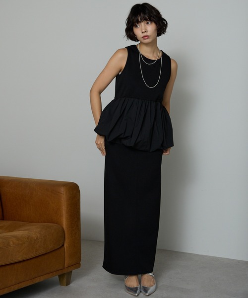 SOTT(ソット)の「【3点set】バルーンタンク&プルオーバー&スカート(アンサンブル・レディース・アイボリー/ブラック・FREE)」の11枚目の写真