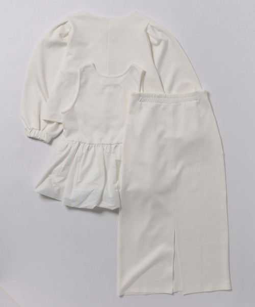 SOTT(ソット)の「【3点set】バルーンタンク&プルオーバー&スカート(アンサンブル・レディース・アイボリー/ブラック・FREE)」の14枚目の写真