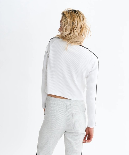 ELEMENT eden(エレメントエデン)の「ELEMENT レディース RIB LINE LS WOMEN ロンT 【2025年秋冬モデル】/エレメントセットアップ対応クロップド丈リブタイトシルエットリンガー長袖ロンT(Tシャツ/カットソー・レディース・ブラック/ブラック系その他/ホワイト・MEDIUM)」の4枚目の写真