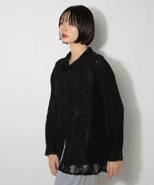 PAGEBOY(ページボーイ)の「ウインターレースシャツ(シャツ/ブラウス・レディース・ブラック/オフホワイト/ブラウン・FREE)」の10枚目の写真