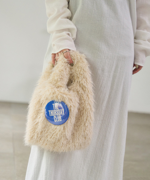 LE TALON(ルタロン)の「《追加》LETALON MIXFUR SHOPPER25(トートバッグ・レディース・アイボリー/チャコールグレー/ブラウン・FREE)」の2枚目の写真