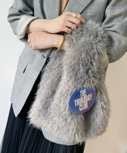 LE TALON(ルタロン)の「《追加》LETALON MIXFUR SHOPPER25(トートバッグ・レディース・アイボリー/チャコールグレー/ブラウン・FREE)」の4枚目の写真