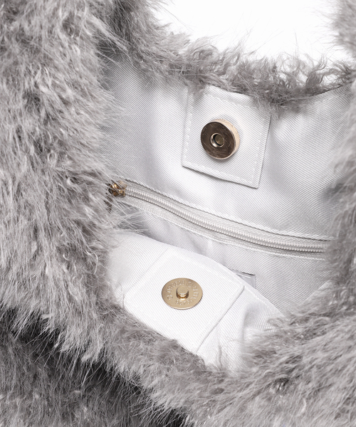 LE TALON(ルタロン)の「《追加》LETALON MIXFUR SHOPPER25(トートバッグ・レディース・アイボリー/チャコールグレー/ブラウン・FREE)」の10枚目の写真