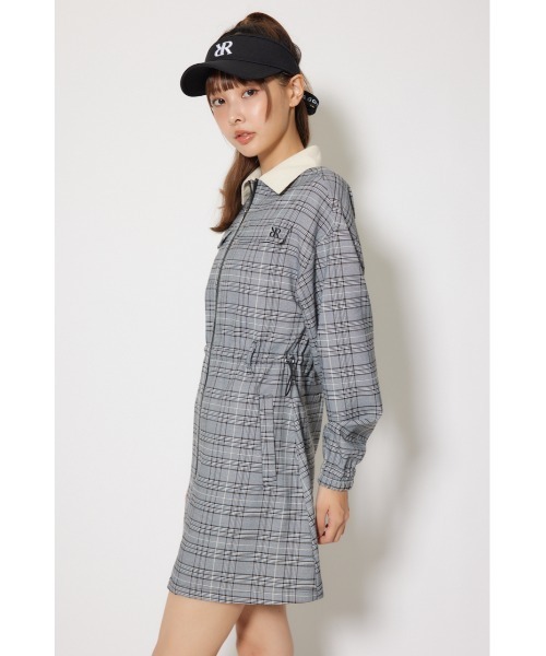 RIENDA GOLF(リエンダゴルフ)の「【RIENDA GOLF】グレンチェックドロストワンピース 秋服 冬服(ワンピース・レディース・ブラック/ブラウン・SMALL/MEDIUM)」の4枚目の写真