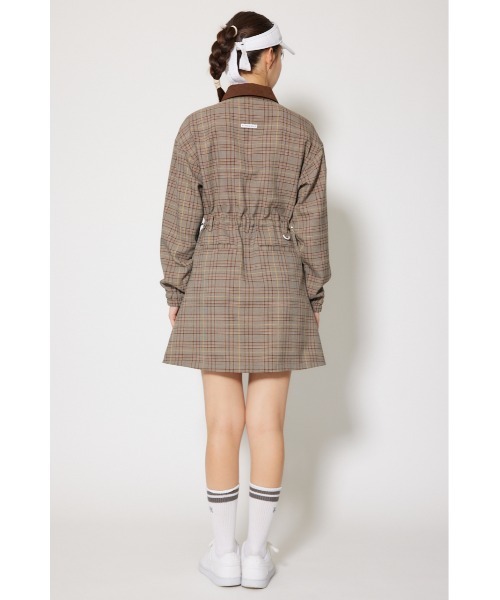 RIENDA GOLF】グレンチェックドロストワンピース 秋服 冬服