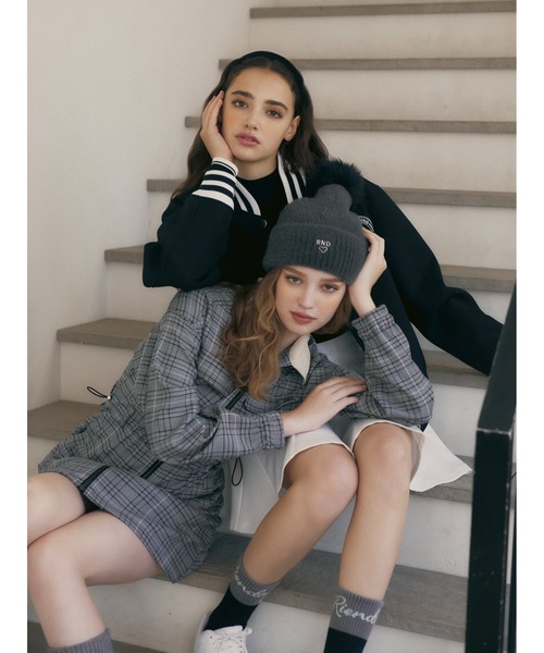 RIENDA GOLF】グレンチェックドロストワンピース 秋服 冬服