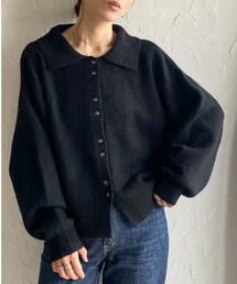 She's Closet（シーズクローゼット）の「長袖ボリュームスリーブ襟付きボタンポロニットカーディガン（カーディガン/ボレロ）」