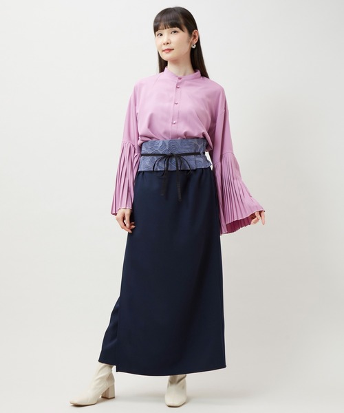 倭物やカヤ（ワモノヤカヤ）の「【倭物やカヤ】倭の晴れ着 帯付きスカート（スカート・レディース・スミクロ/グリーン系その他/ネイビー・FREE）」の18枚目の写真