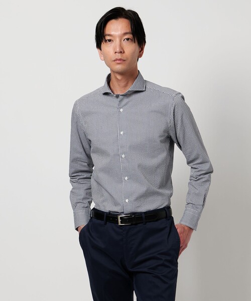 A DAY IN THE LIFE UNITED ARROWS(アデイインザライフユナイテッドアローズ)の「サッカー カッタウェイカラーシャツ‐吸水速乾‐<A DAY IN THE LIFE>(シャツ/ブラウス・メンズ・ネイビー/ホワイト/その他1/ロイヤルブルー・L/S/M/XL)」の5枚目の写真