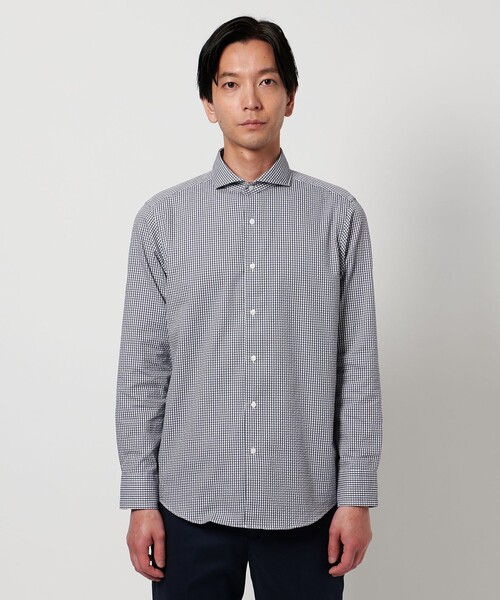 A DAY IN THE LIFE UNITED ARROWS(アデイインザライフユナイテッドアローズ)の「サッカー カッタウェイカラーシャツ‐吸水速乾‐<A DAY IN THE LIFE>(シャツ/ブラウス・メンズ・ネイビー/ホワイト/その他1/ロイヤルブルー・L/S/M/XL)」の8枚目の写真