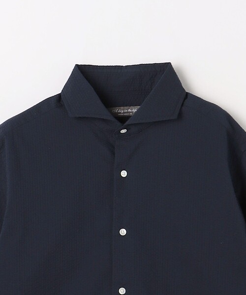 A DAY IN THE LIFE UNITED ARROWS(アデイインザライフユナイテッドアローズ)の「サッカー カッタウェイカラーシャツ‐吸水速乾‐<A DAY IN THE LIFE>(シャツ/ブラウス・メンズ・ネイビー/ホワイト/その他1/ロイヤルブルー・L/S/M/XL)」の12枚目の写真