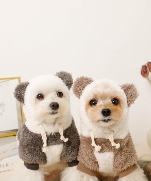 moncheri（モンシェリ）の「パンダさんパーカ―（ペットウェア・レディース・ブラック/モカ・S/M/L/XL）」の5枚目の写真