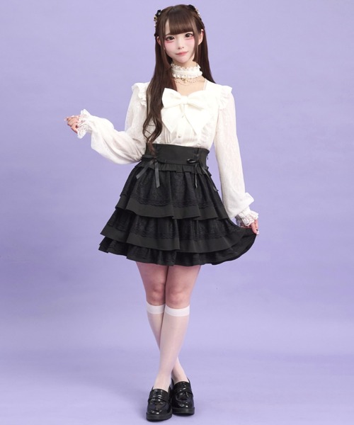 Secret Honey（シークレットハニー）の「アクセサリーチョーカー付ブラウス（シャツ/ブラウス・レディース・オフホワイト/ブラック・MEDIUM）」の5枚目の写真