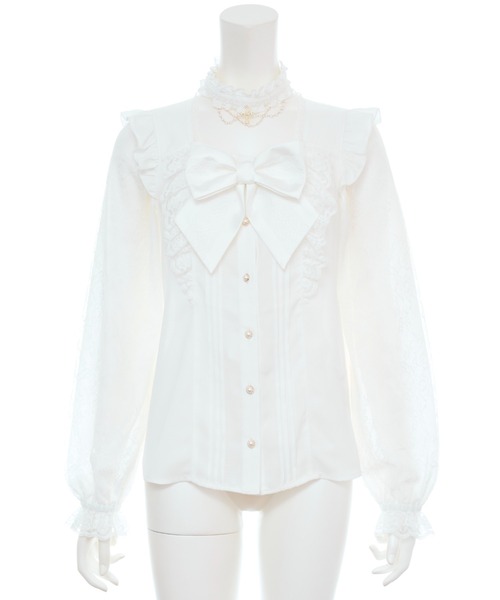 Secret Honey（シークレットハニー）の「アクセサリーチョーカー付ブラウス（シャツ/ブラウス・レディース・オフホワイト/ブラック・MEDIUM）」の11枚目の写真