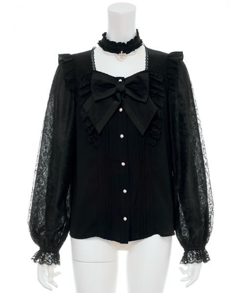 Secret Honey（シークレットハニー）の「アクセサリーチョーカー付ブラウス（シャツ/ブラウス・レディース・オフホワイト/ブラック・MEDIUM）」の12枚目の写真