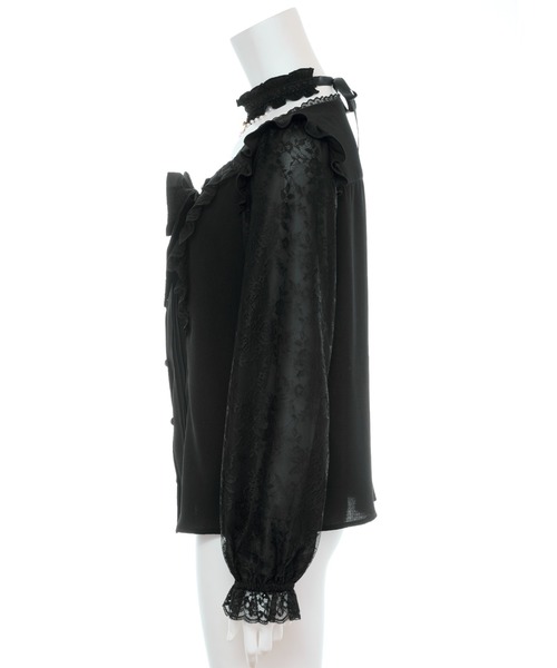 Secret Honey（シークレットハニー）の「アクセサリーチョーカー付ブラウス（シャツ/ブラウス・レディース・オフホワイト/ブラック・MEDIUM）」の6枚目の写真