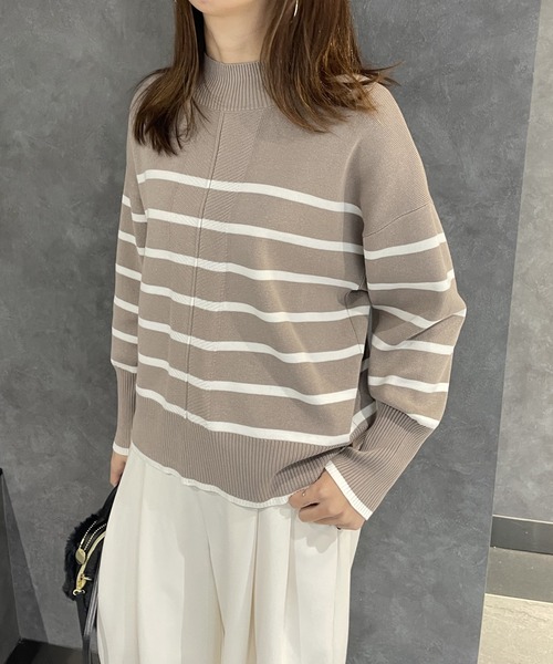 ikka（イッカ）の「【雑誌InRed12月号掲載】コットンミックスバックスリットニット【親子コーデ】（ニット/セーター・レディース・ブルー/オフホワイト/ネイビー/ベージュ/グレー/グリーン・M/L/S）」の7枚目の写真