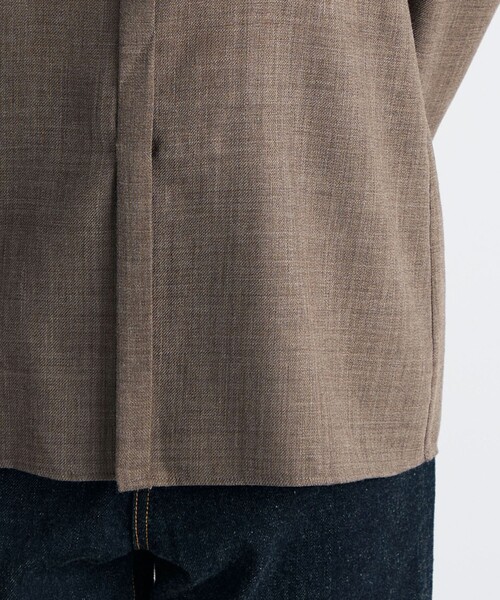 EDITION(エディション)の「ウールビエラ Vネックシャツ(シャツ/ブラウス・レディース・ブラウン/チャコールグレー・36/34)」の9枚目の写真