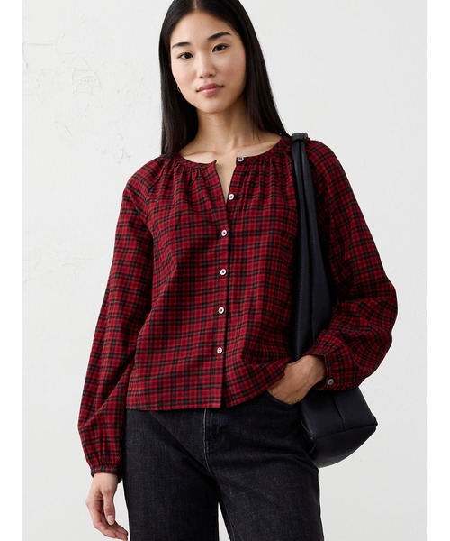 BANANA REPUBLIC FACTORY STORE(バナナリパブリック ファクトリーストア)の「BANANA REPUBLIC FACTORY STORE パフスリーブ トップ(シャツ/ブラウス・レディース・ブラウン/ブラウン系その他/レッド系その他・S/XS/L/M)」の3枚目の写真