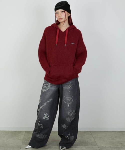 led.tokyo（レッドトウキョウ）の「【led.tokyo】PRINT DENIM/プリントデニム（デニムパンツ・レディース・ブルー/ブラック・1/2）」の22枚目の写真