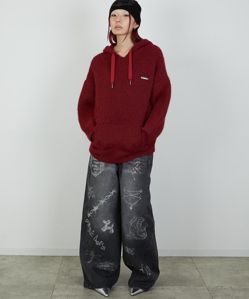 led.tokyo（レッドトウキョウ）の「【led.tokyo】PRINT DENIM/プリントデニム（デニムパンツ・レディース・ブルー/ブラック・1/2）」の16枚目の写真