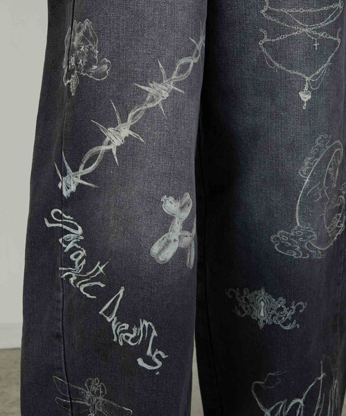 led.tokyo（レッドトウキョウ）の「【led.tokyo】PRINT DENIM/プリントデニム（デニムパンツ・レディース・ブルー/ブラック・1/2）」の12枚目の写真