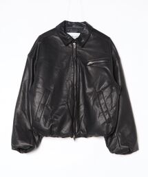 BLANK HOTEL（ブランクホテル）の「Faux Leather Padded Jacket / フェイクレザーパフジャケット（ライダースジャケット）」