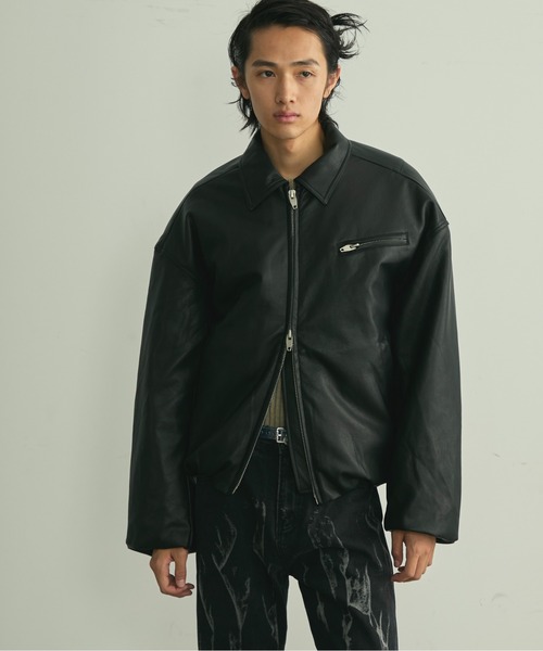 BLANK HOTEL(ブランクホテル)の「Faux Leather Padded Jacket / フェイクレザーパフジャケット(ライダースジャケット・メンズ・ブラック・M/L)」の10枚目の写真