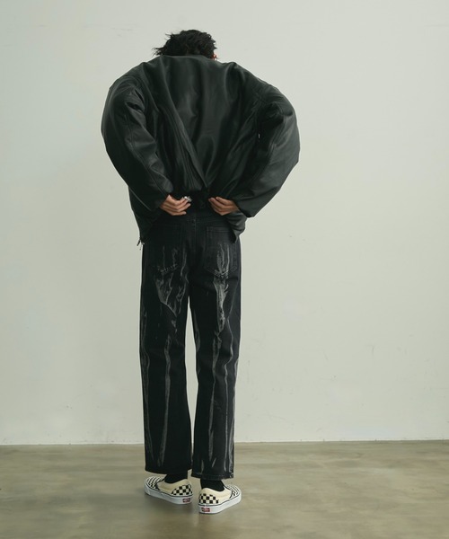 BLANK HOTEL(ブランクホテル)の「Faux Leather Padded Jacket / フェイクレザーパフジャケット(ライダースジャケット・メンズ・ブラック・M/L)」の18枚目の写真