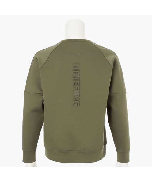 17日まで！BRIEFING クルーネック スウェット カーキ セール】【BRIEFING GOLF／ブリーフィングゴルフ】MEN'S WARM LOGO