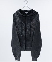 JOHN'S CLOSET（ジョンズクローゼット）の「【13】ピグメント メッシュニット ダブルジップ ニットパーカー（パーカー）」