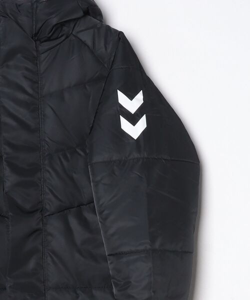 hummel（ヒュンメル）の「【別注】ヒュンメル hummel パデッドロングコート 限定コラボ（ダウンジャケット/コート・メンズ・ブラック×ブラック/ブラック×ホワイト・S/M/L/3L/LL）」の3枚目の写真